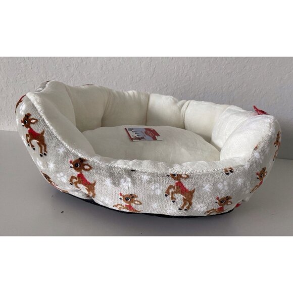 Rudolph The Red Nose Reindeer Cozy Cuddler Dog Pet Bed Soft Christmas NEW - Picture 1 of 16